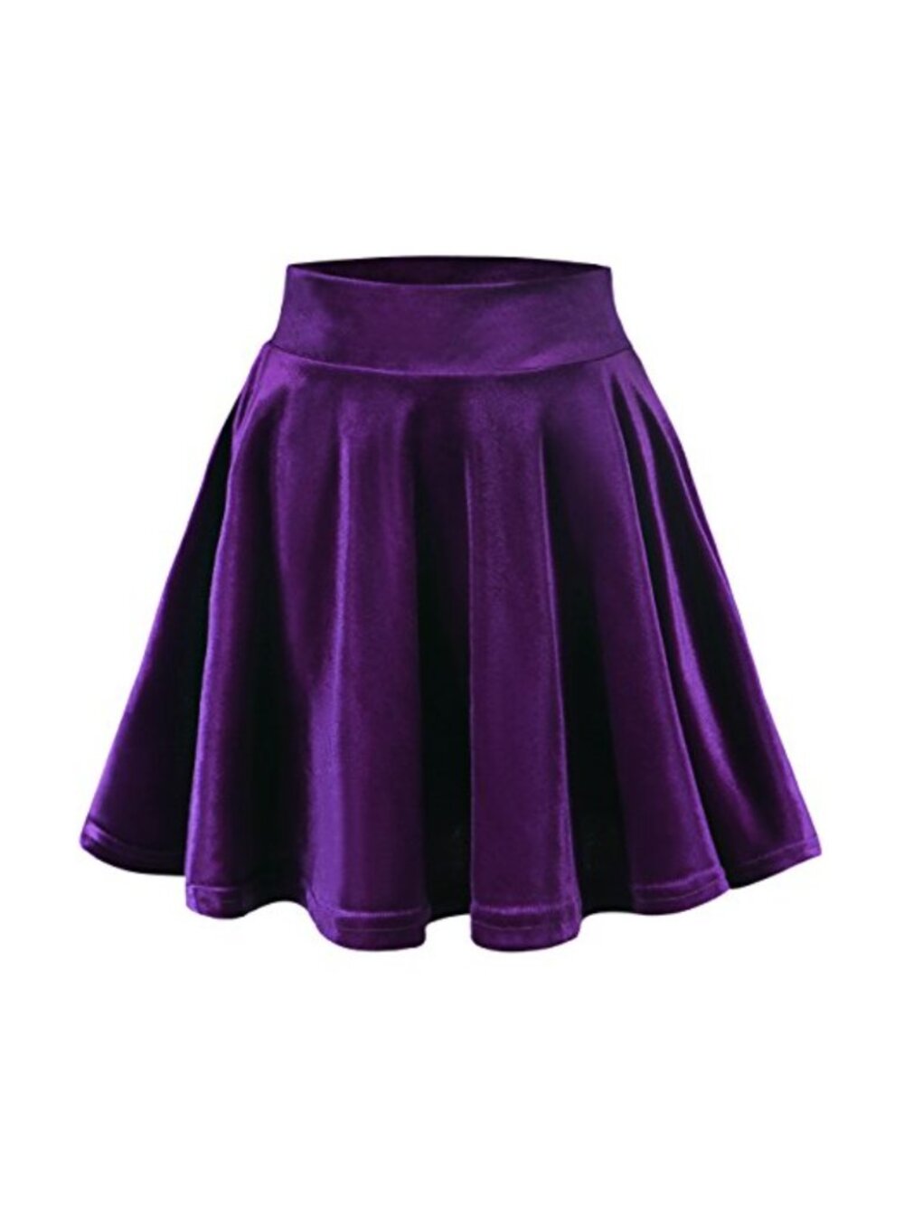 Velvet Stretchy Mini Flared Skater Skirt